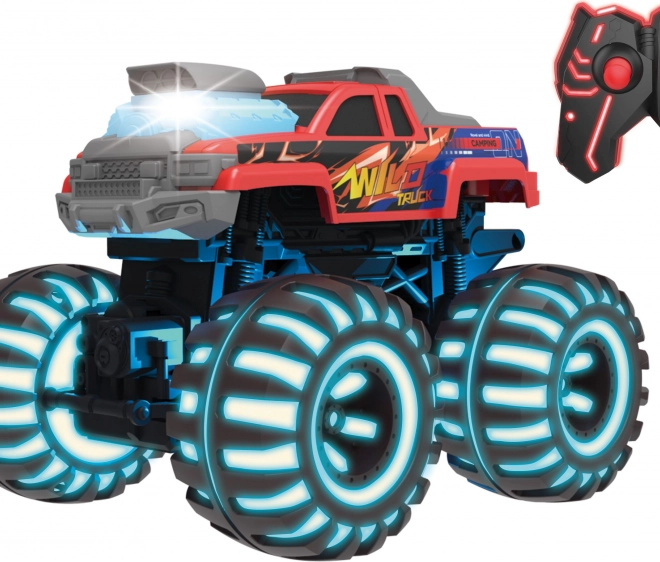 Mașină teleghidată Wild Truck cu roți iluminate
