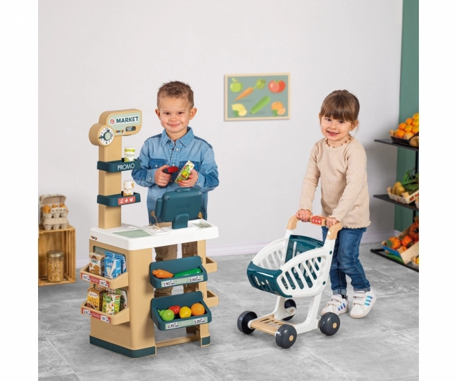Supermarket pentru copii cu casă de marcat electronică