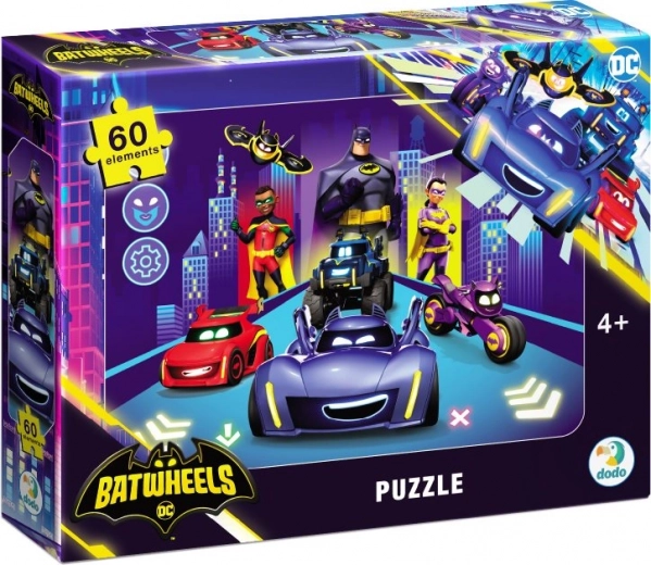 Puzzle DODO Batwheels: Cursa de Noapte 60 Piese