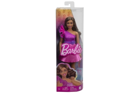 Barbie model în rochie strălucitoare cu volănașe