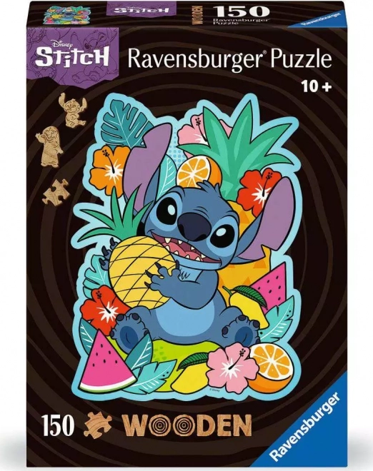 Puzzle cu contur de lemn Disney: Stitch de la Ravensburger