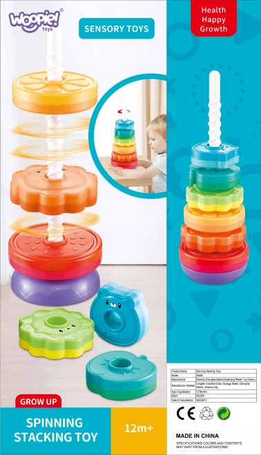 Turnul educativ spiral cu animăluțe WOOPIE pentru copii