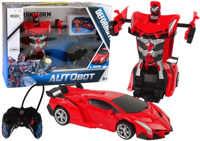 Mașină Robot Transformer cu Pilot R/C Roșu