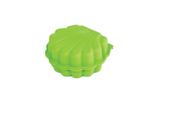 Cutie de nisip scoică cu capac verde