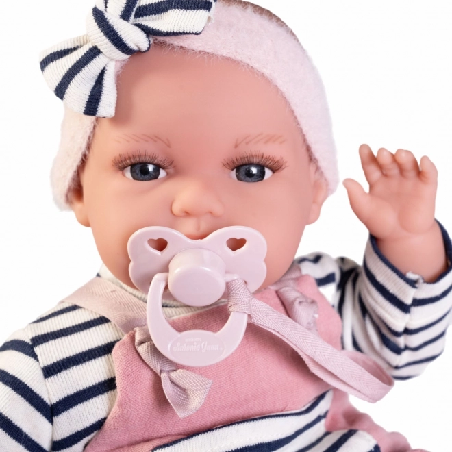Păpușa realistă bebeluș Antonio Juan Toneta cu sunete și corp moale textil - 34 cm
