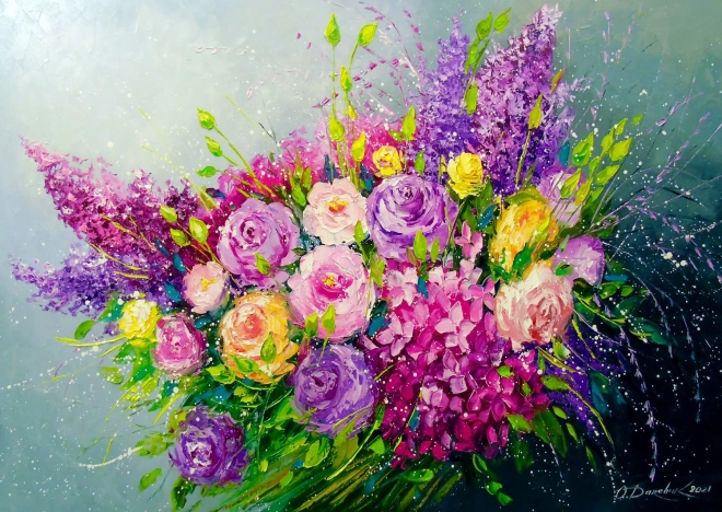 Puzzle buchet de trandafiri pentru ea 1000 de piese