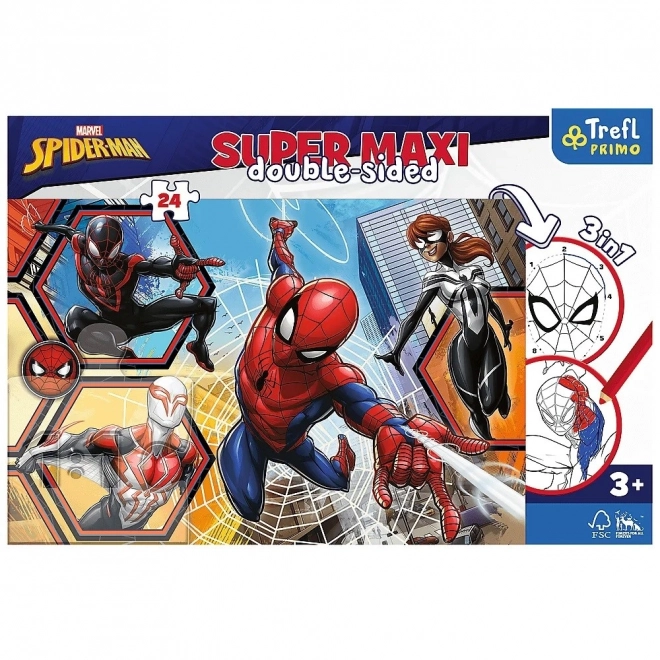 Puzzle dublă față Spiderman în acțiune