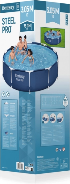 Piscină de grădină cu construcție 306 cm x 76 cm Bestway