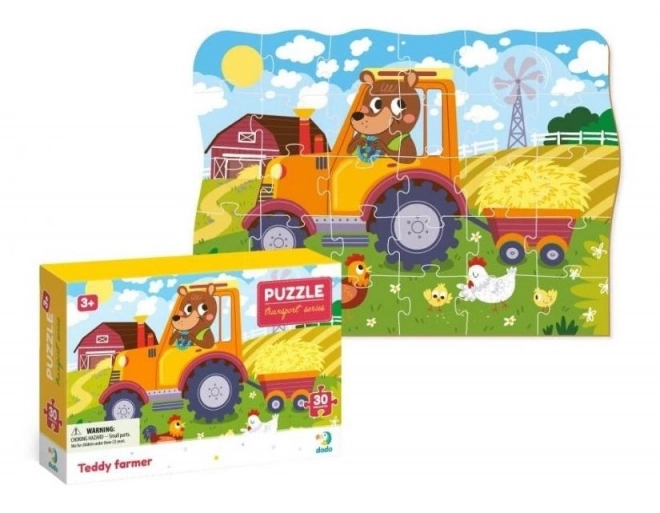 Puzzle transport Ferma Teddy 30 de piese