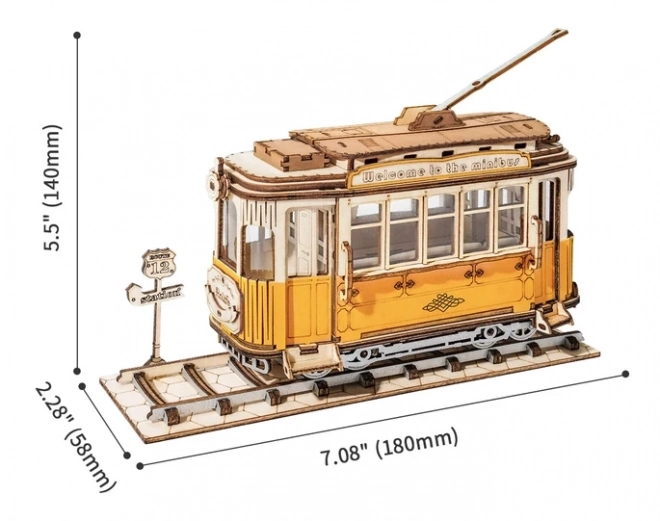 Puzzle 3D din lemn Tramvai Istoric RoboTime