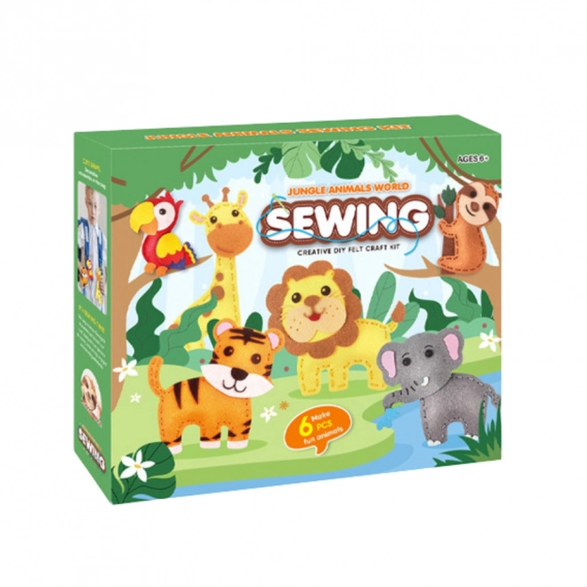 Set creativ cusut animăluțe junglă 6 piese