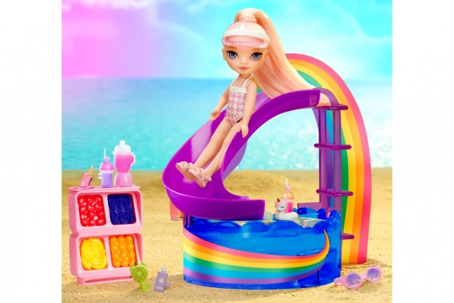 Set Rainbow High cu surioara și piscină