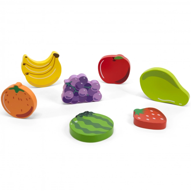 Puzzle din lemn cu fructe Montessori 2 în 1