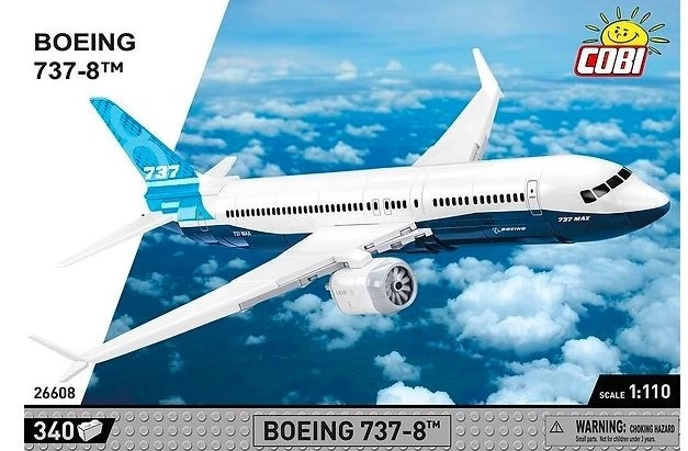 Model de avion Boeing 737 MAX 8 din construcții COBI