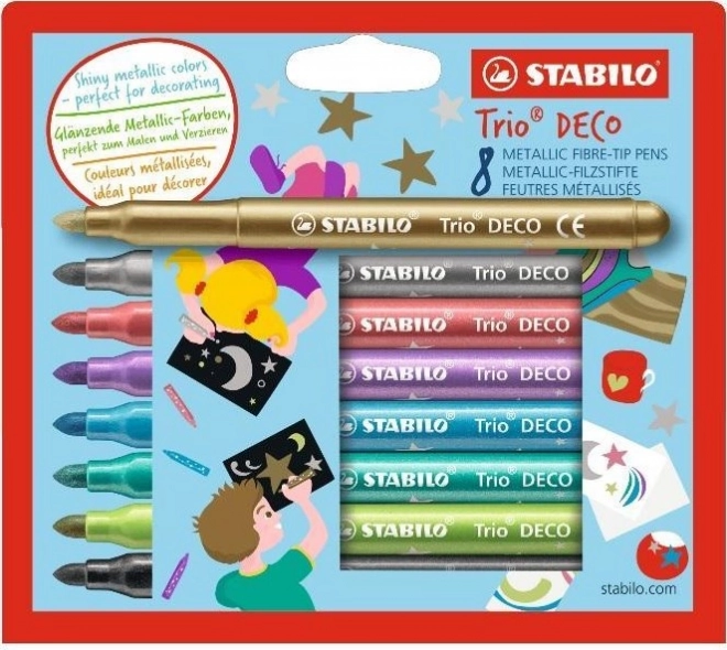 Set de markere metalice Stabilo Trio Deco 8