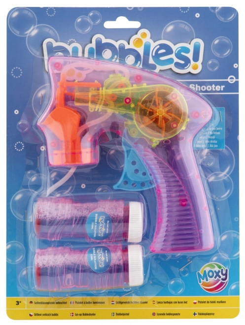 Pistolă cu bule luminoasă cu soluție de săpun