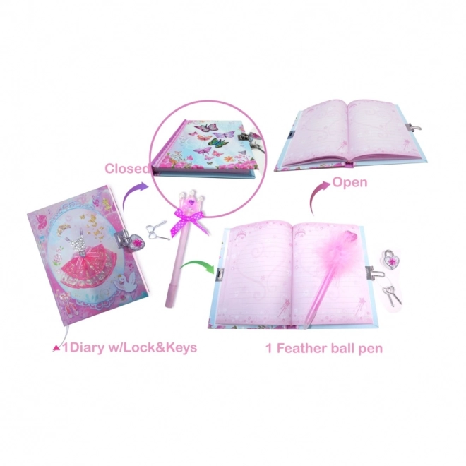 Jurnal secret cu stilou ornamental