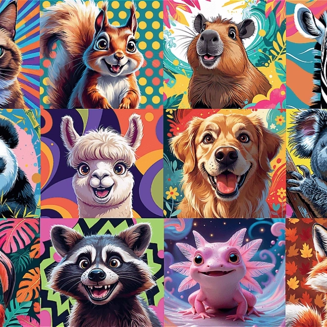 Puzzle Portrete Vesele de Animale 300 Piese