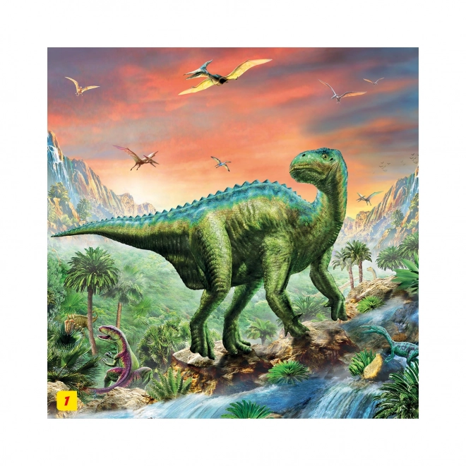 Puzzle cu figurină dinozaur: Tyrannosaurus Rex - 60 piese