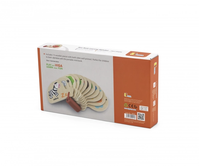Carte de lemn pentru învățarea alfabetului și a limbii engleze Montessori