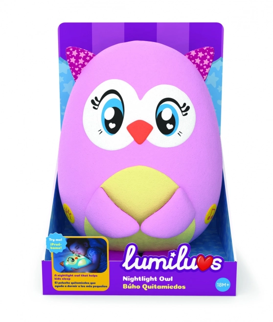 Lumiluvs bufniță de pluș cu lumină de noapte