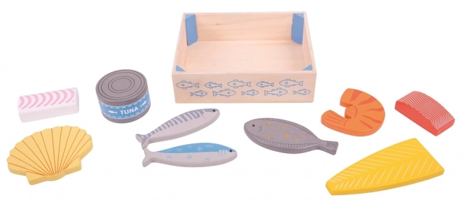 Fructe de mare din lemn Bigjigs Toys