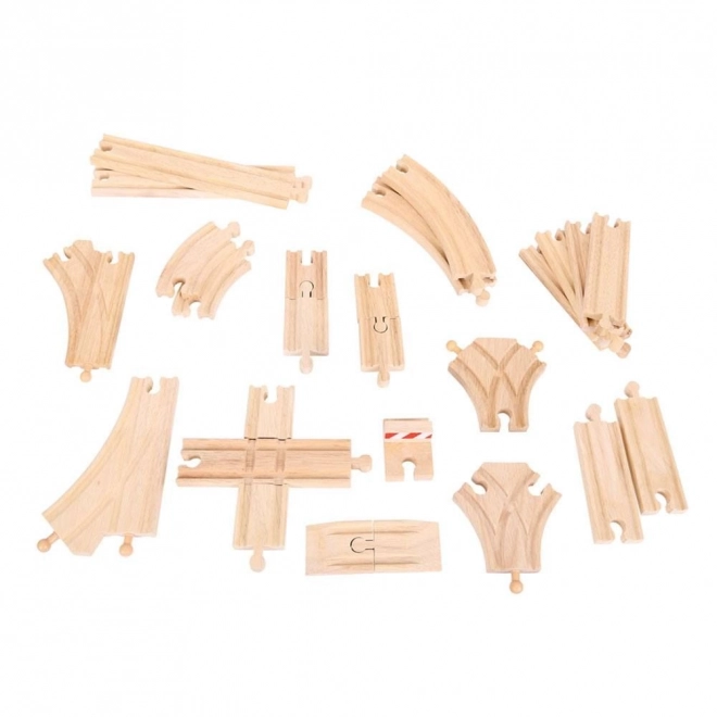 Set Bigjigs Rail Piese De Șine Din Lemn 25 De Piese