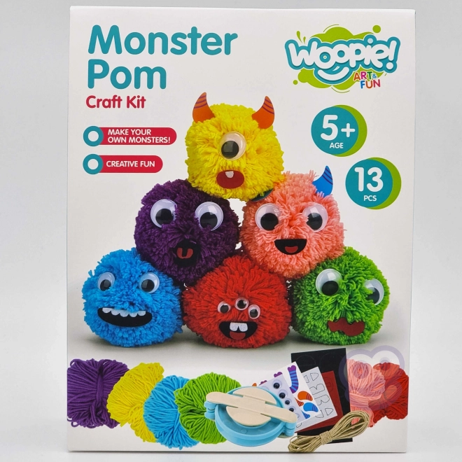 Set creativ pentru realizarea de monștri din pompoane - Woopie Art&Fun