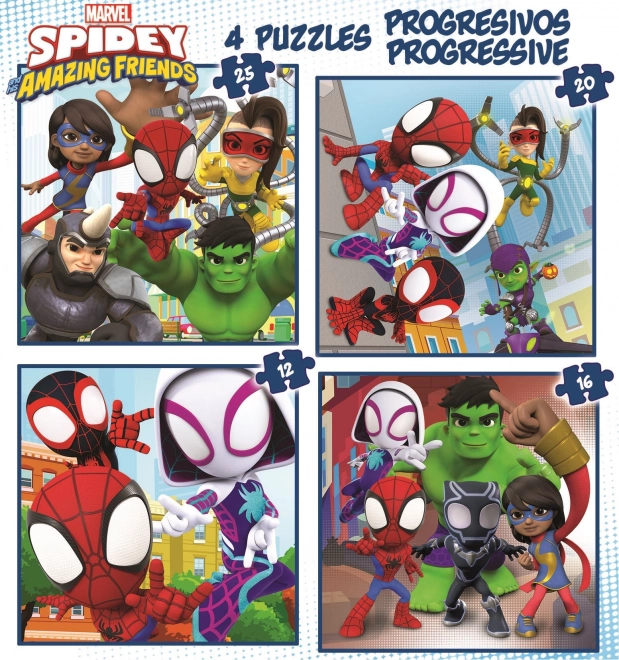 Puzzle Spidey și prietenii săi uimitori 4 în 1