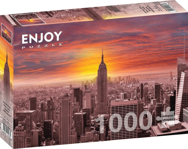 Bucură-te de Puzzle Apus de soare peste panorama New Yorkului 1000 de piese