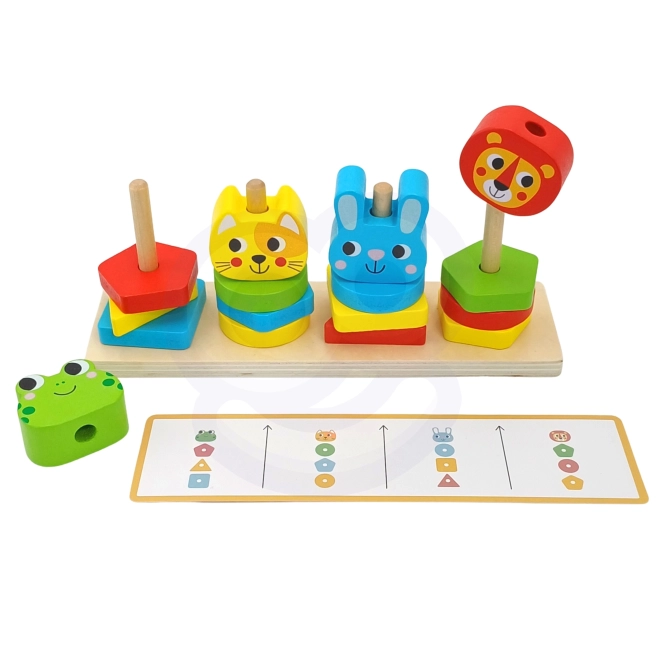 Piramidă Montessori cu animăluțe Woopie Green