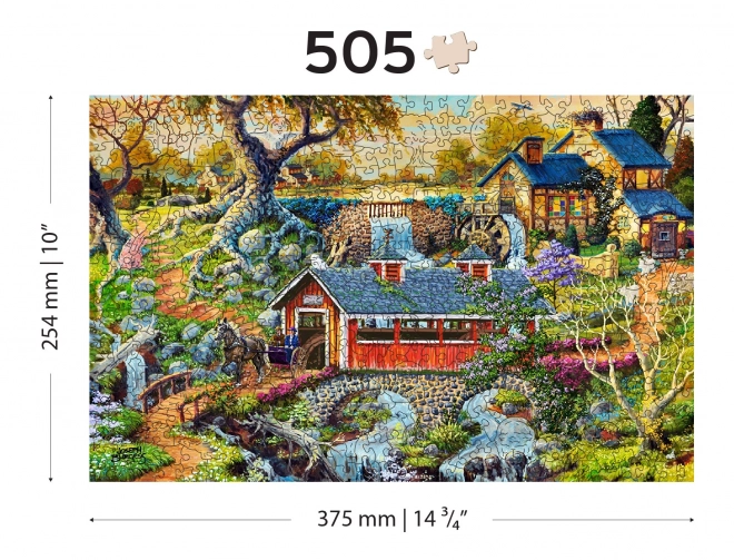 puzzle de lemn poduri rurale 2 în 1, 505 piese