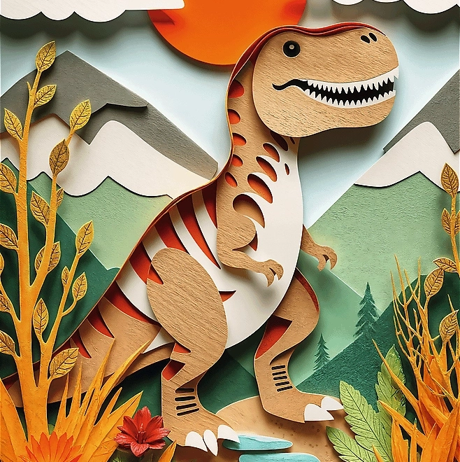 Puzzle Artă din Hârtie: Dinozaur 160 de piese