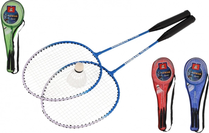 Set badminton: 2 rachete și 1 mingiuță în husă, 64 cm