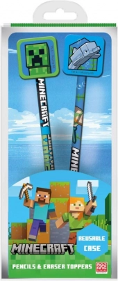 Set de creioane MINECRAFT cu toppere, 2 buc.
