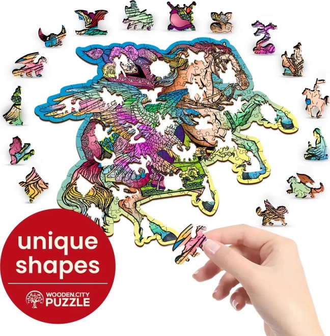 Puzzle de lemn cu cal și vultur 250 piese