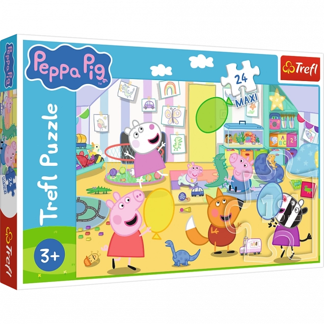 Puzzle 24 maxi – frumoasa Peppa – Porcușorul fericit PEPPA de la Trefl