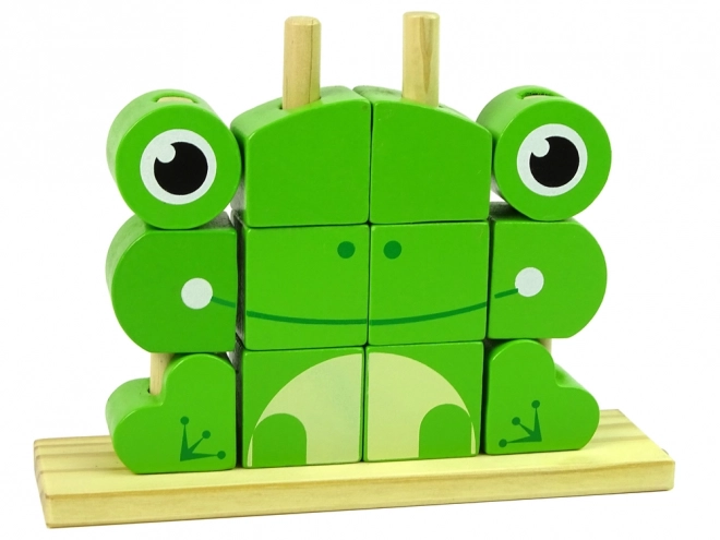 Puzzle 3D din lemn pentru copii - broscuță