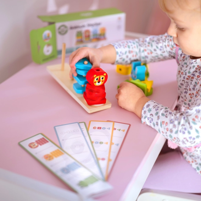 Piramidă Montessori cu animăluțe Woopie Green