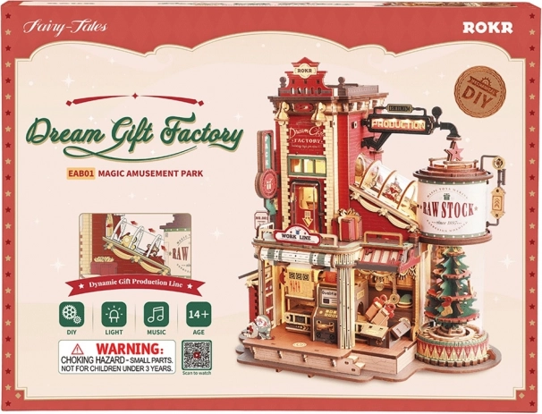 Puzzle Magic din Lemn - Cutie Muzicală Fabrica de Cadouri