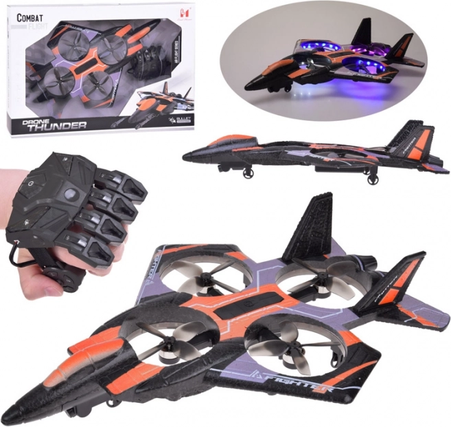 Dron amuzant cu telecomandă și iluminare LED