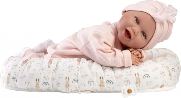 Păpușă bebeluș realistă Llorens cu sunete și corp textil moale 42 cm