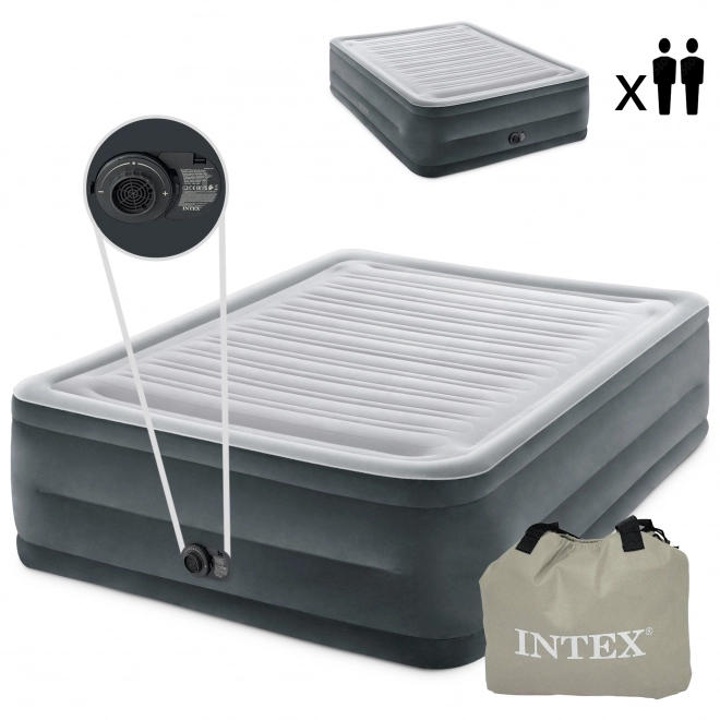Saltea gonflabilă dublă cu pompă electrică 203 × 152 × 56 cm INTEX