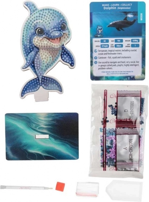 Pictură cu diamante CRYSTAL ART: Ocean - Delfin