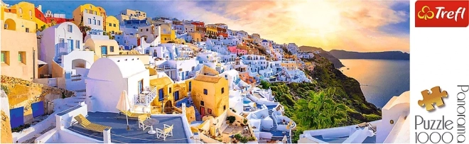 Puzzle panoramic 1000 piese Apus de soare în Santorini