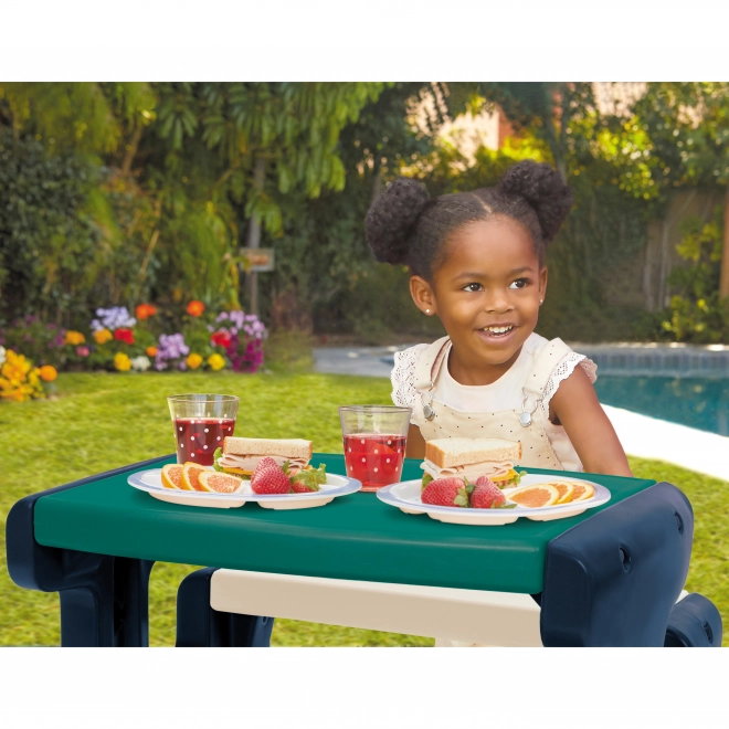 Masa de picnic albastru-verde pentru copii Little Tikes pentru gradina