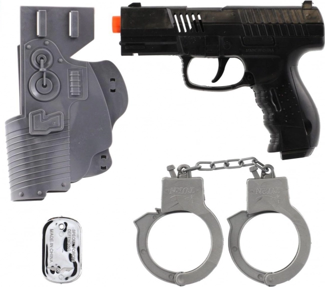 Set de pistoale din plastic cu inerție, cu accesorii militare