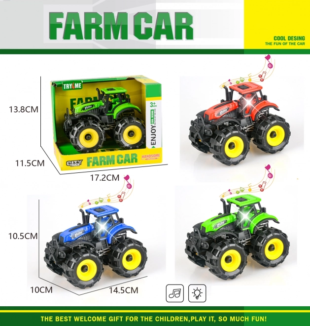 Tractor cu motor pe fricțiune și efecte luminoase