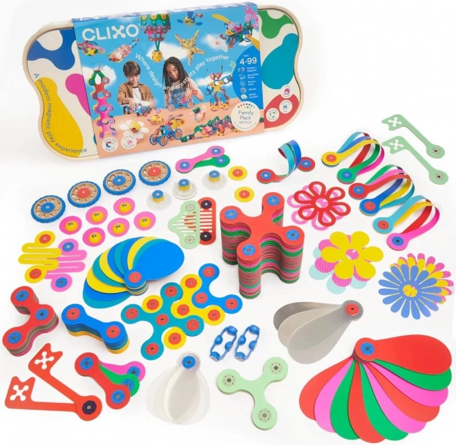Set de construcție magnetică Clixo Family Pack - 150 de piese