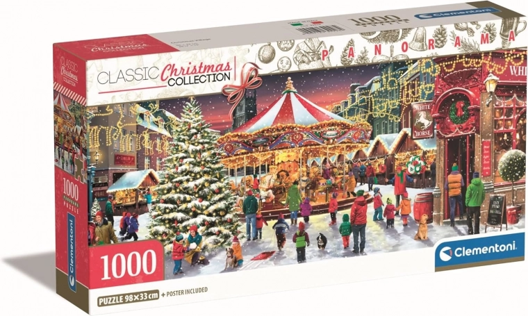 Clementoni puzzle panoramic Satul de Crăciun 1000 piese